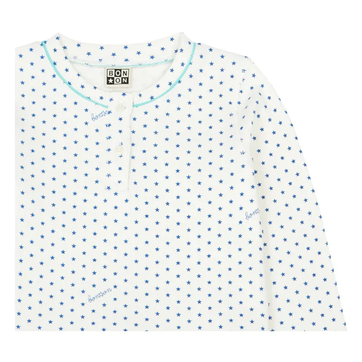 Bonton Ensemble Pyjama Jersey Etoiles Tudor - Collection No Sleep Club  | Bleu