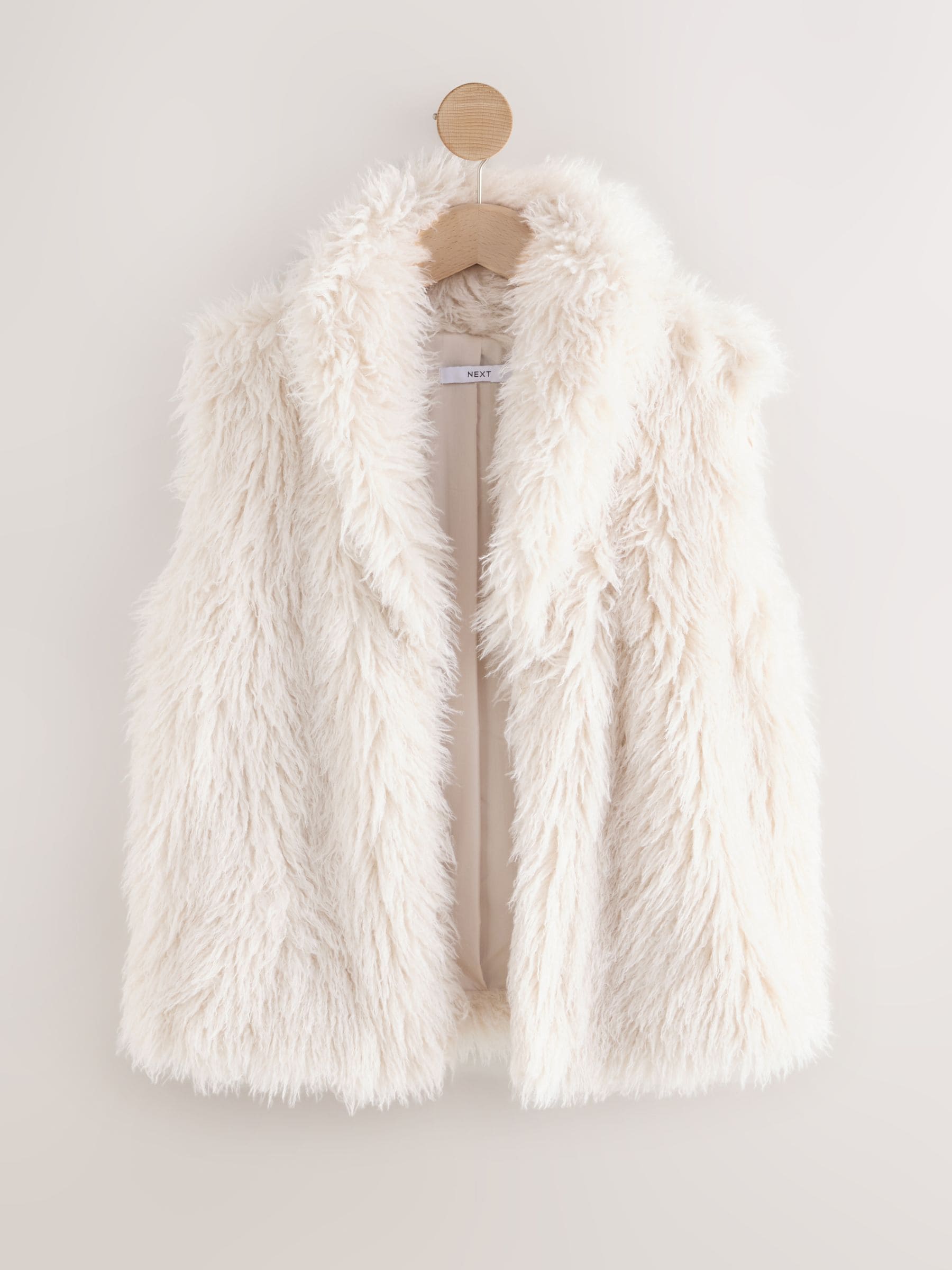 Ecru - Gilet van imitatiebont