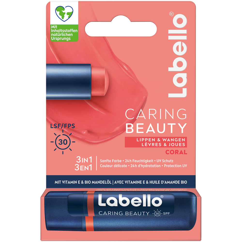 Labello Caring Beauty<br>4.8 g, Stick, Coral