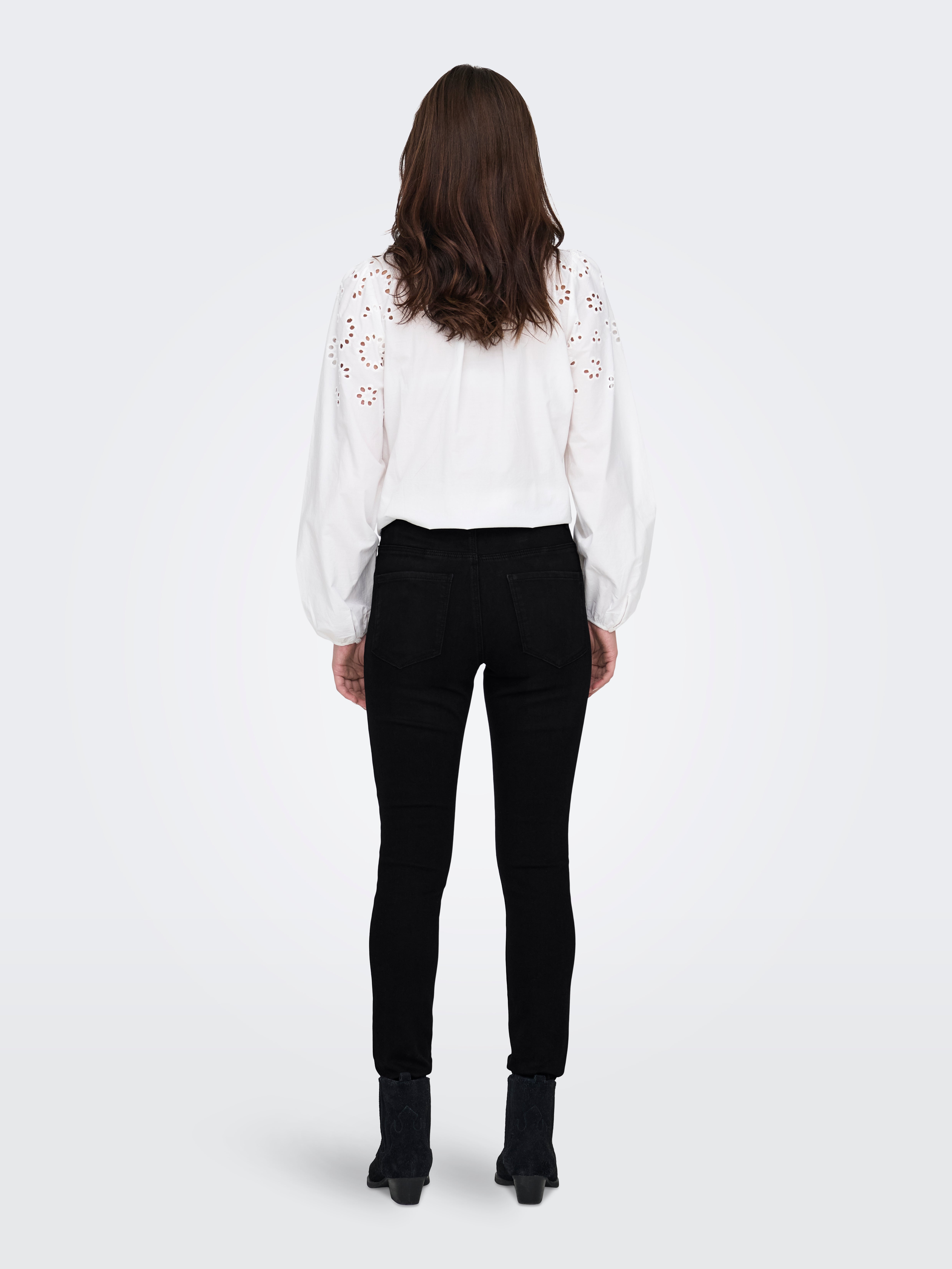 ONLROSE Hohe Taille Skinny Fit Jeans Black
