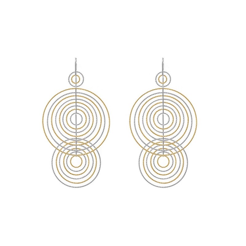 Boucles D'oreilles Argent Rhodié Doré Diamanté Arianna Bis