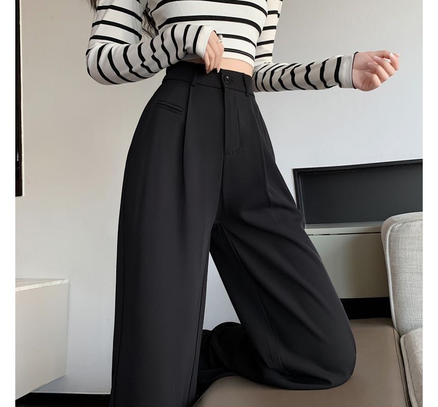 INEN - Hoge taille, effen, wijde broek (verschillende ontwerpen)