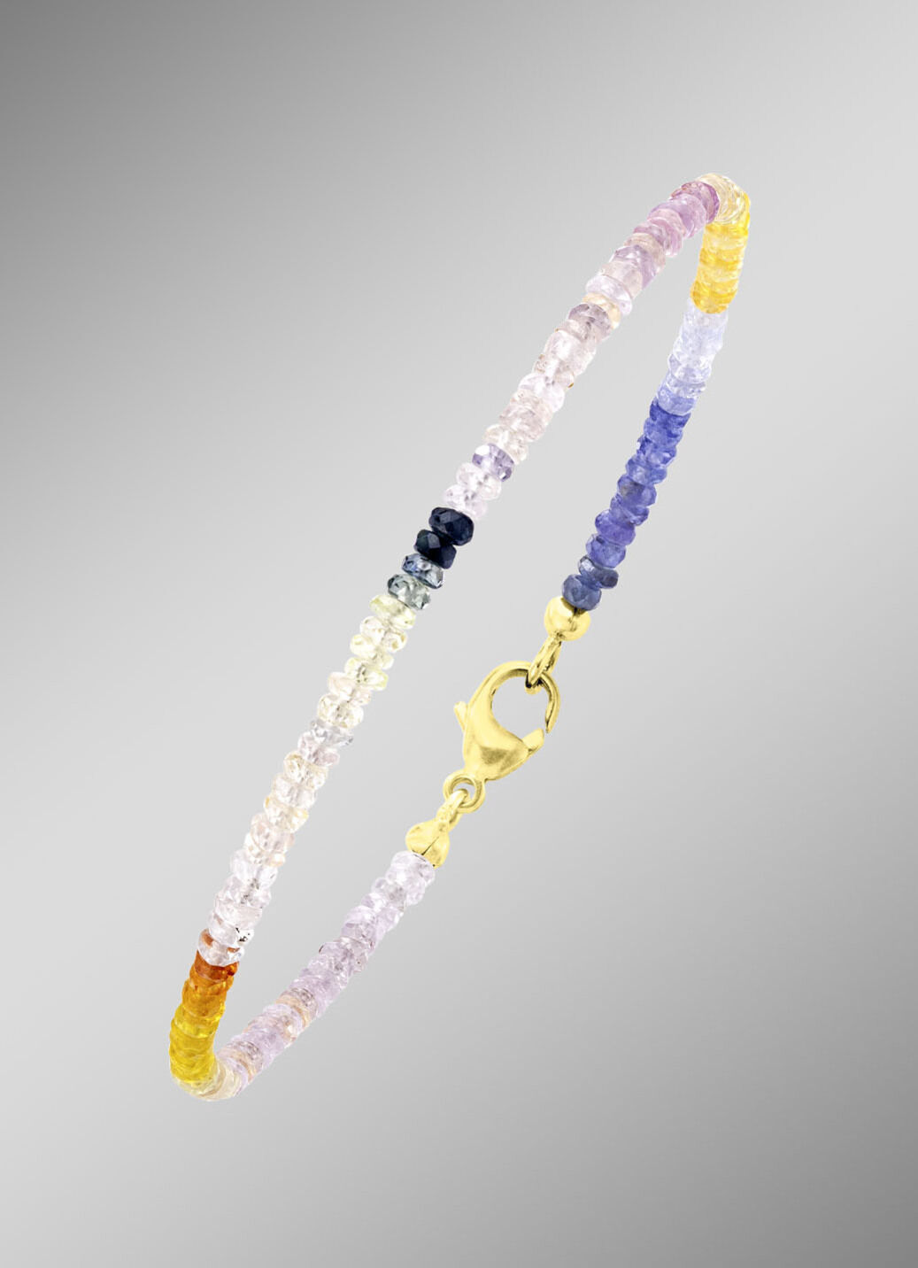 Edles Armband mit echt Safir in Multicolor