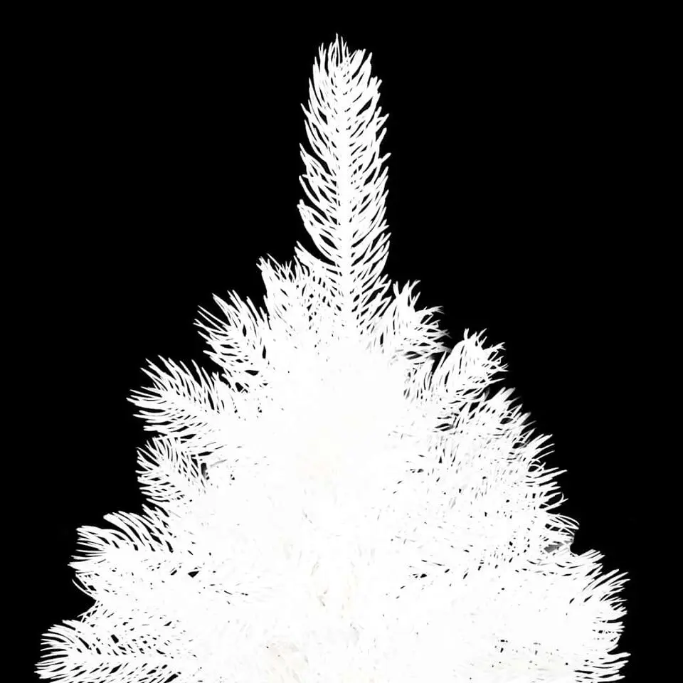 vidaXL Kunstkerstboom met verlichting en kerstballen 210 cm PVC wit