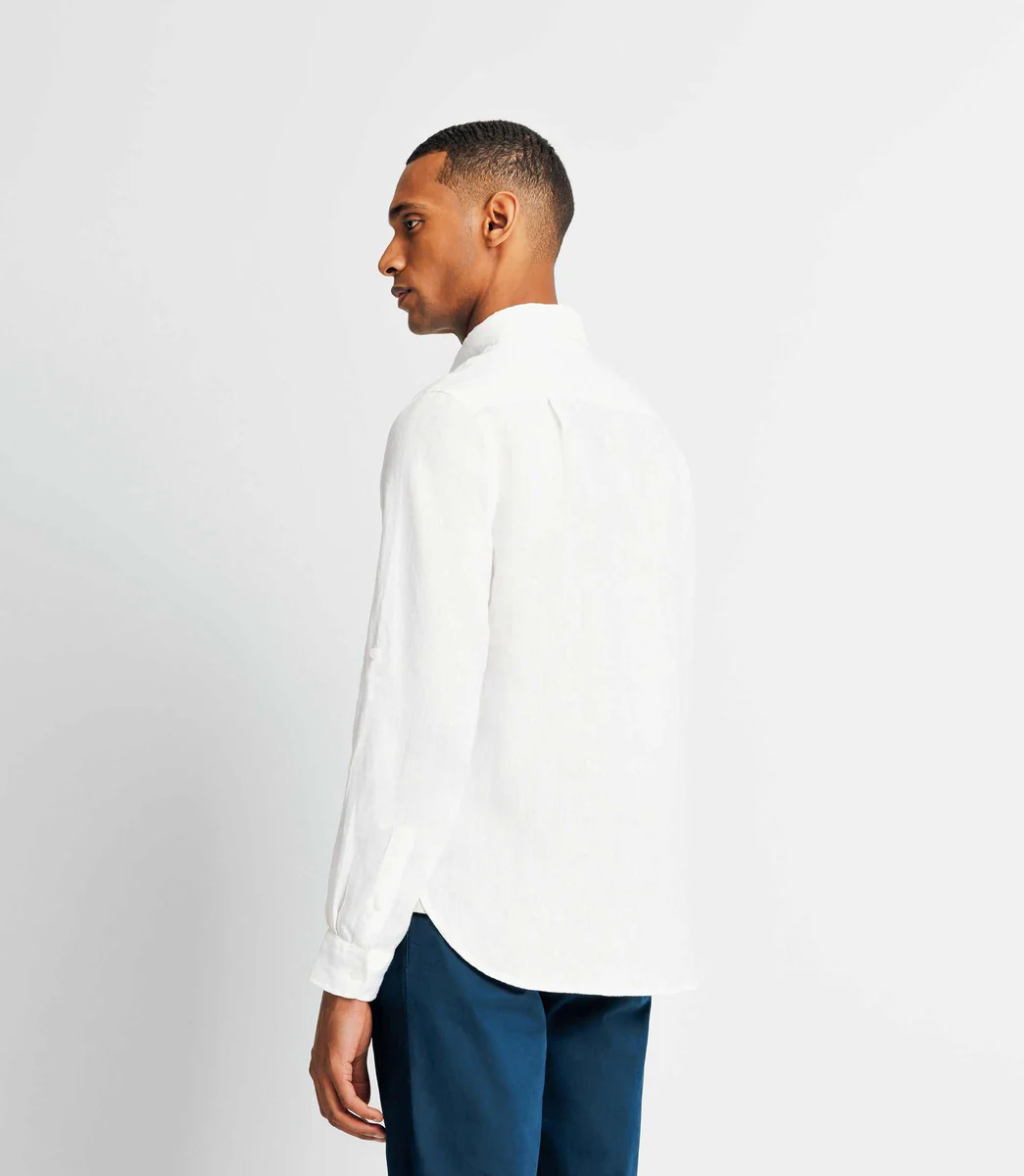 Chemise casual en lin blanche