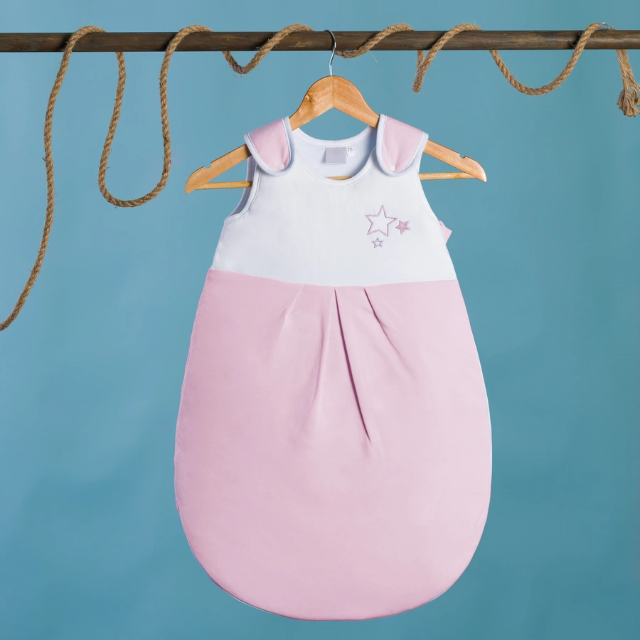 fillikid Ganzjahresschlafsack Jersey Rosa mit Sternenapplikation