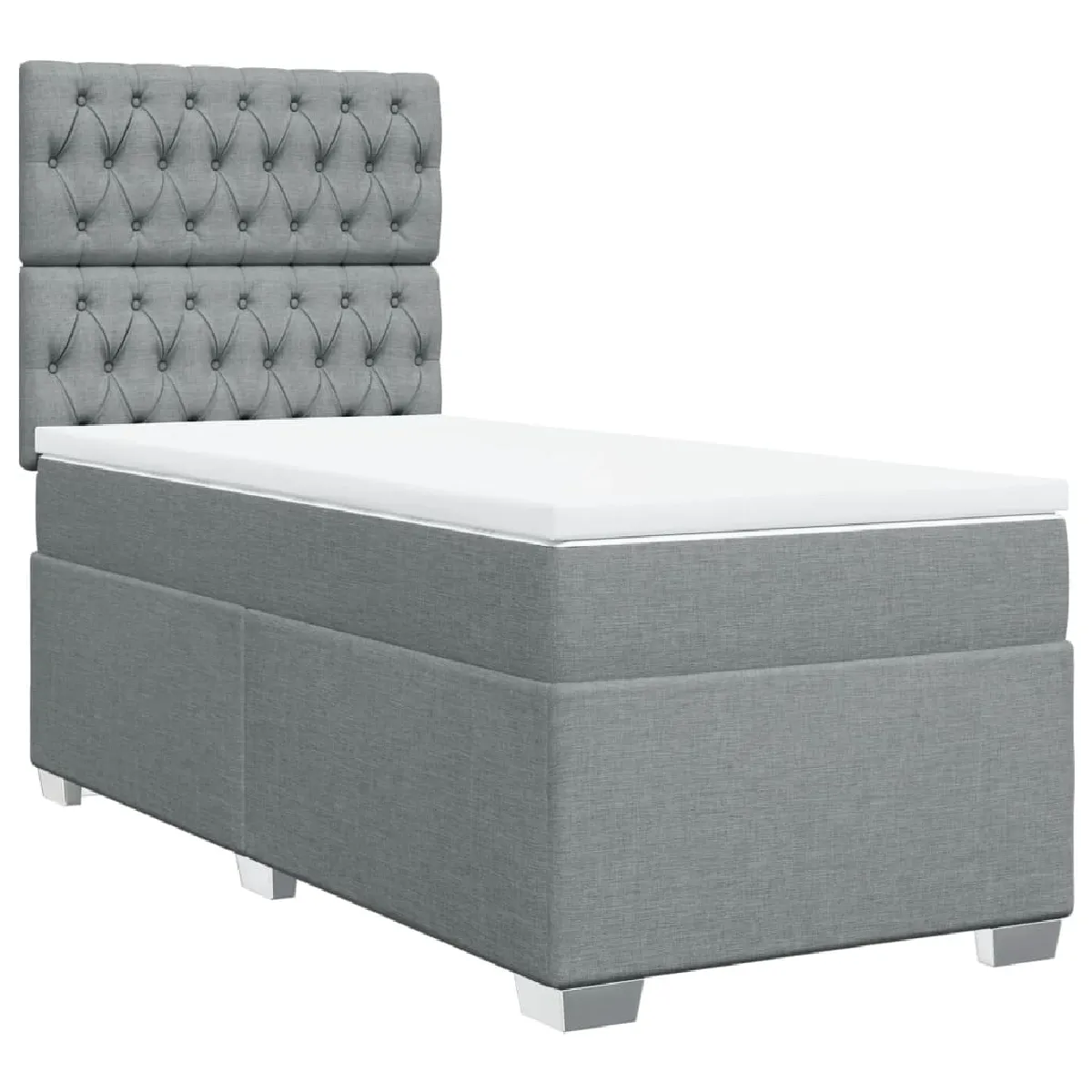 vidaXL Sommier à lattes Tissu Gris clair
