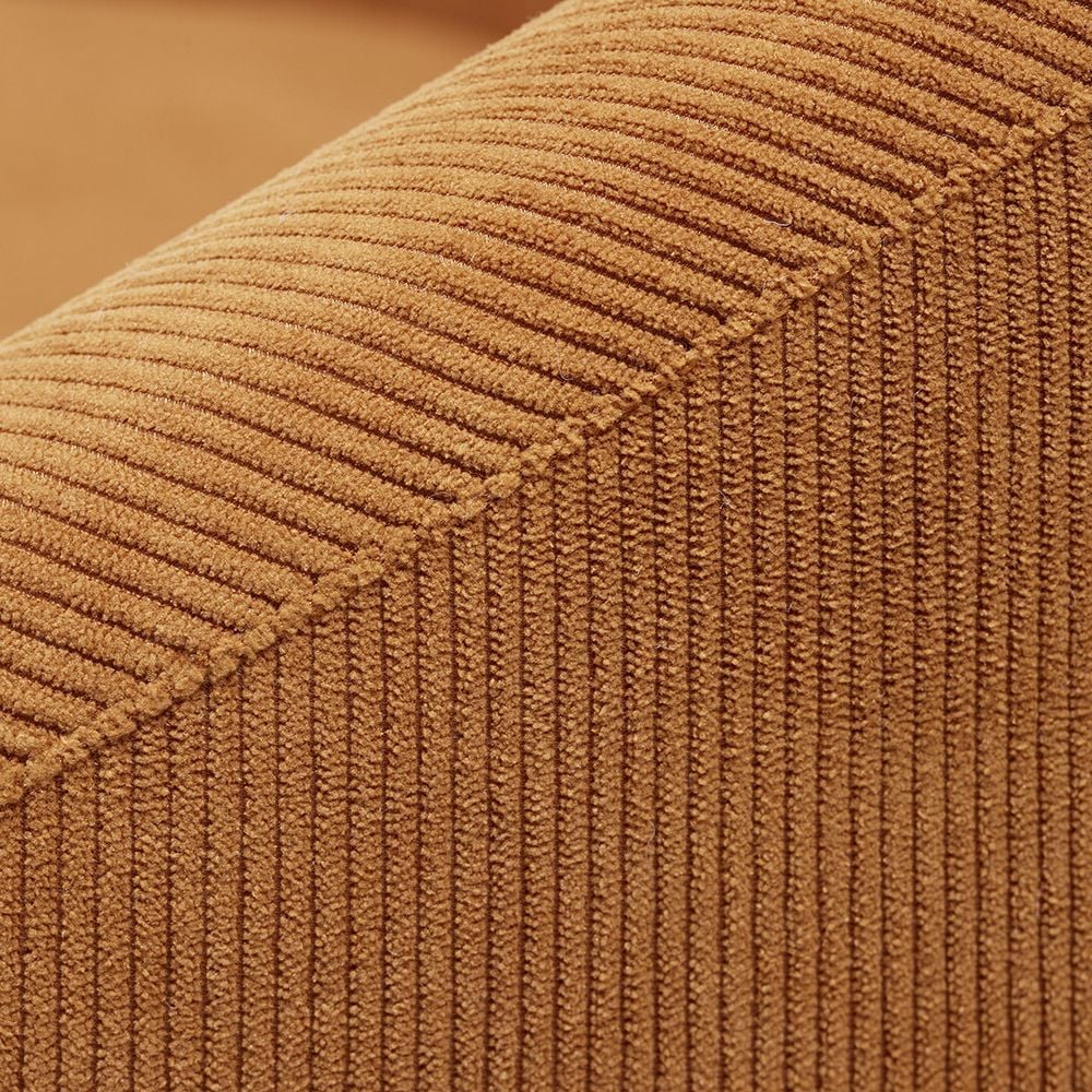 Fauteuil Joseph velours côtelé marron rouille/acajou - L73xP66xH78 cm