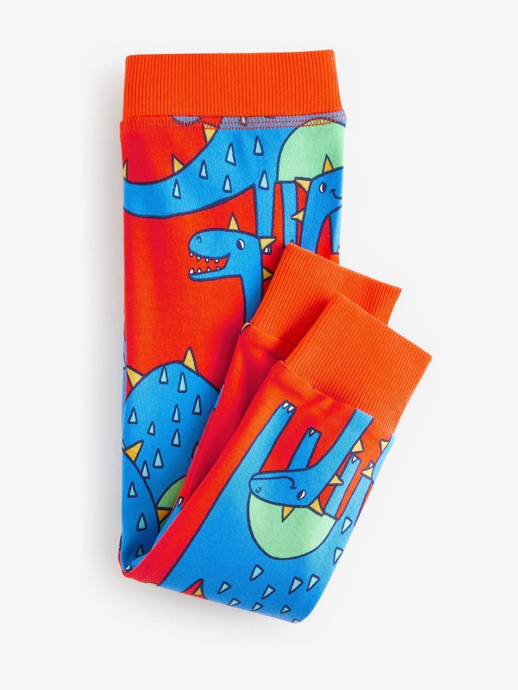 Felkleurig met dinosaurusprint - Verpakking van 3 knusse pyjama's (9 mnd-10 jr)