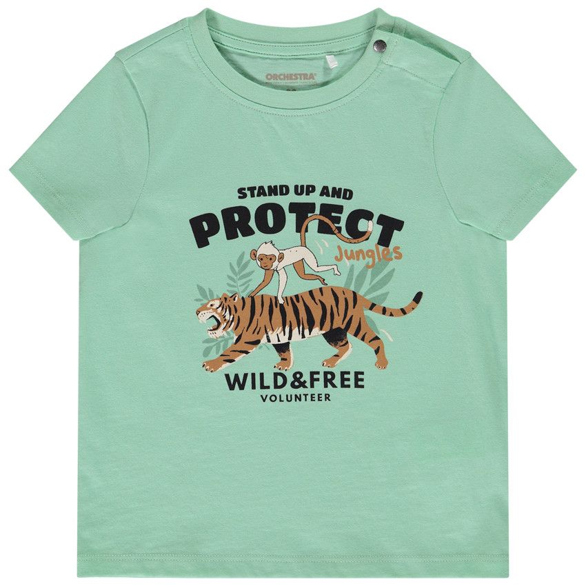 T-shirt manches courtes avec print fantaisie pour bébé garçon - Vert