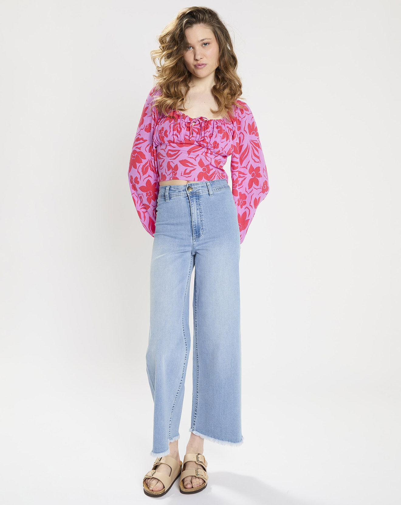 Billabong Jean taille haute 7/8 effilé bleu clair