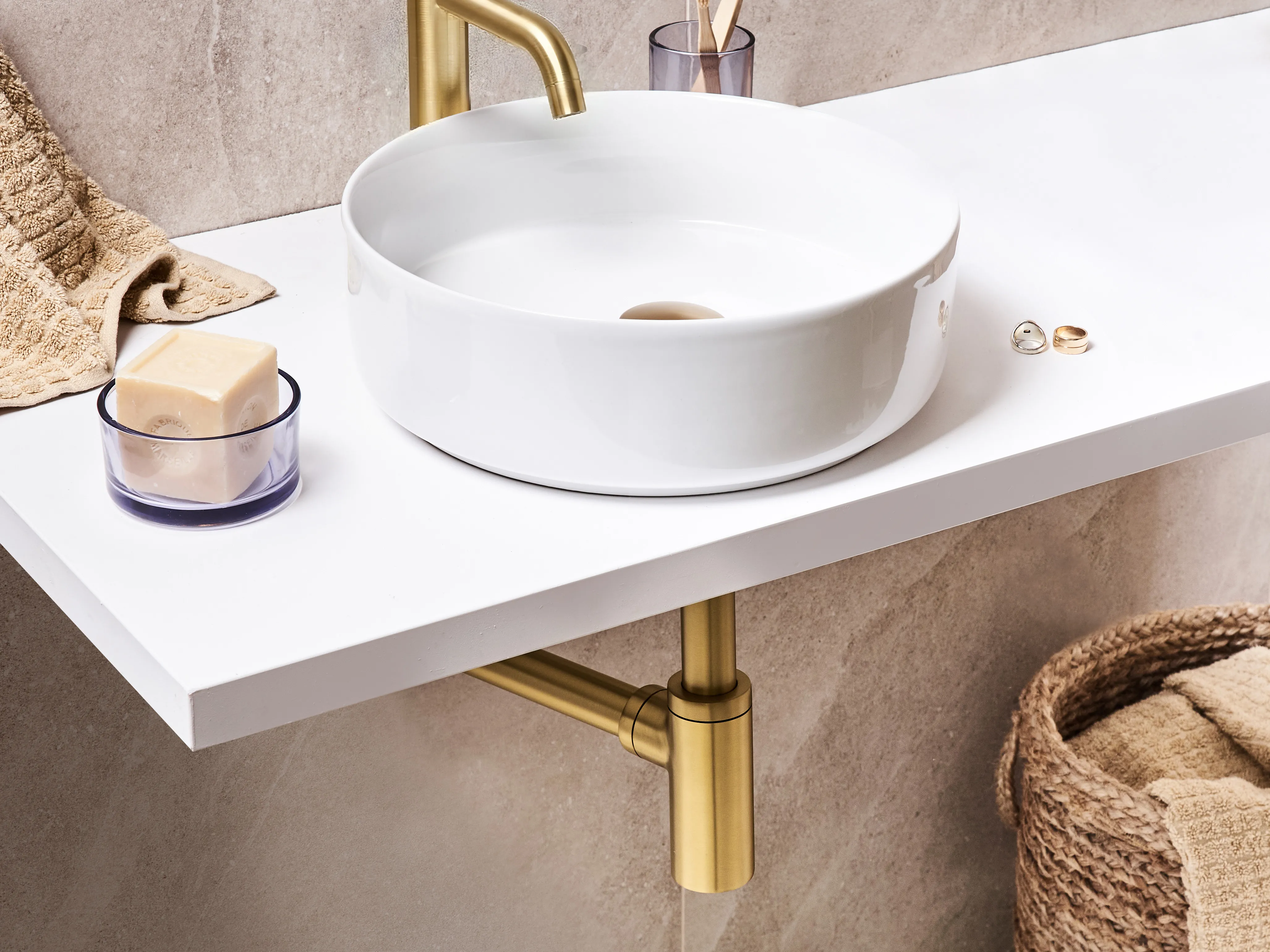 Wastafel sifon met klikafvoer MAFREDI Messing Goud