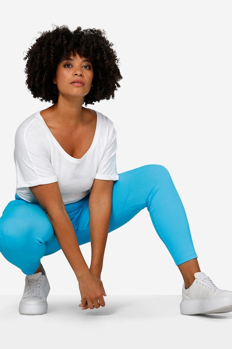 Leggings, Tight Fit, Rippjersey, Elastikbund