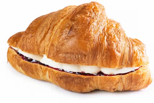 Pappudia Buttercroissant mit Mascarpone und Himbeeren