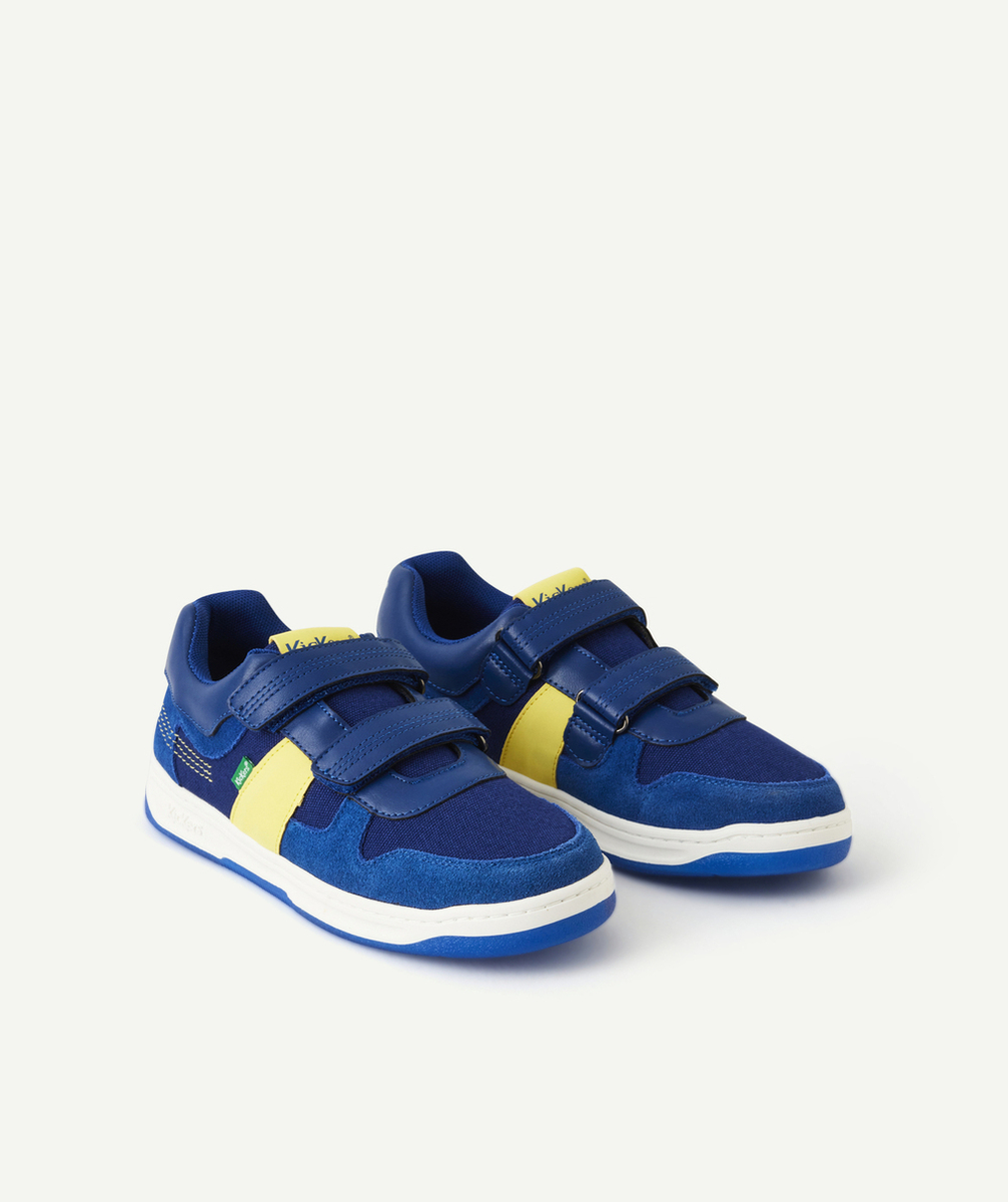 KICKERSBASKETS GARÇON KALIDO BLEU MARINE ET JAUNE AVEC SCRATCH