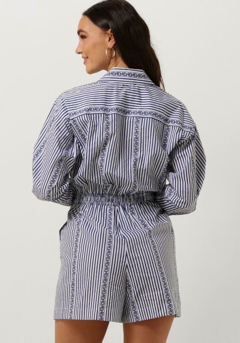 LIU JO blauw/wit gestreepte liu jo jumpsuit popeline stampa tp dress
