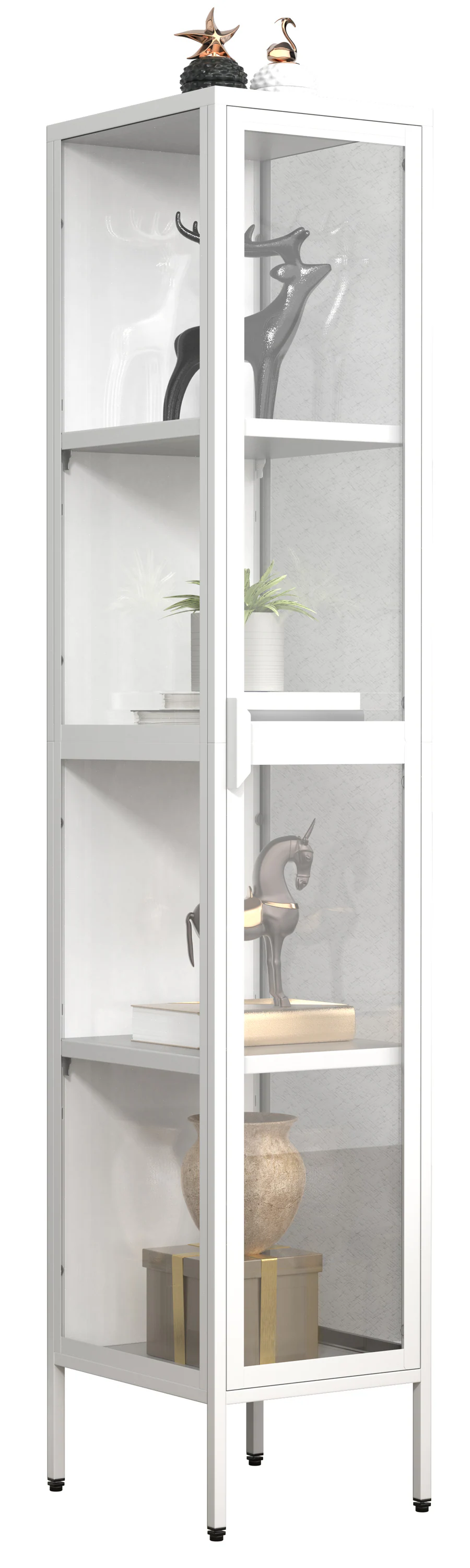 VCM Stahl Glas Vitrine Sammelvitrine Glasvitrine Schaukasten Standvitrine 160x30x35 Floka XL