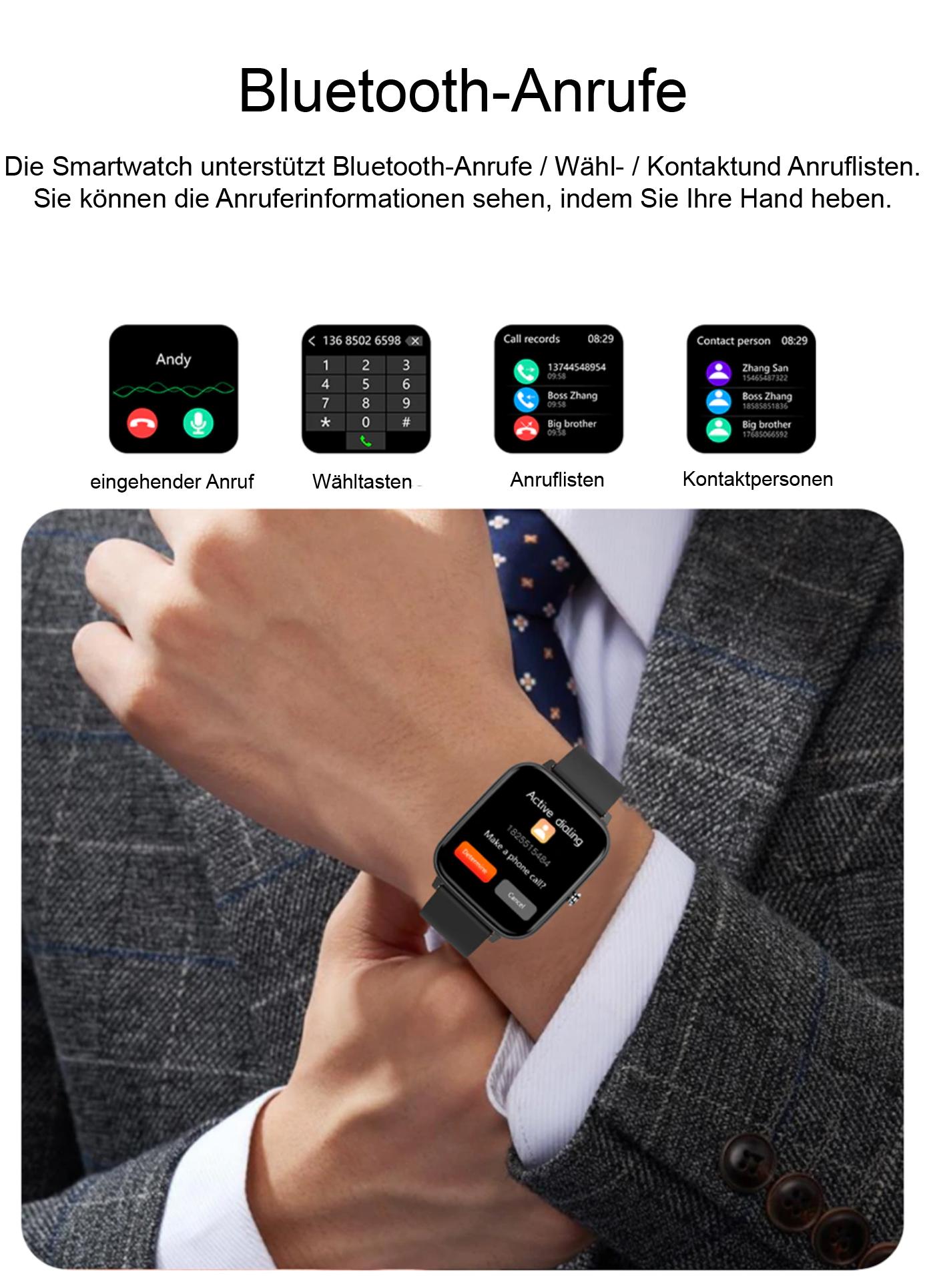 TPFNet Smart Watch / Fitness Tracker IP67 - Silikon Armband - Android & IOS - Grün