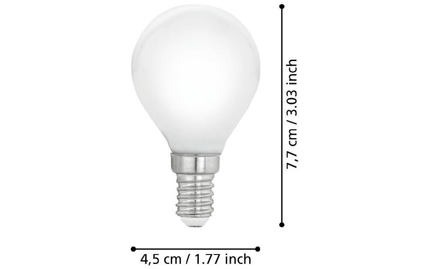 Lampe 4 W E14 WarmweissLED-Leuchtmittel mit weissem Glas