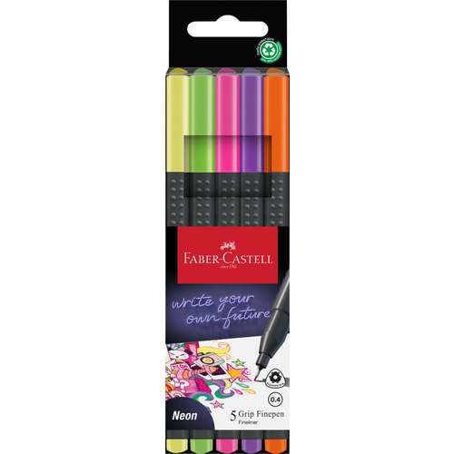 FABER-CASTELL Grip Fineliner, 0.4, 5er-Sets