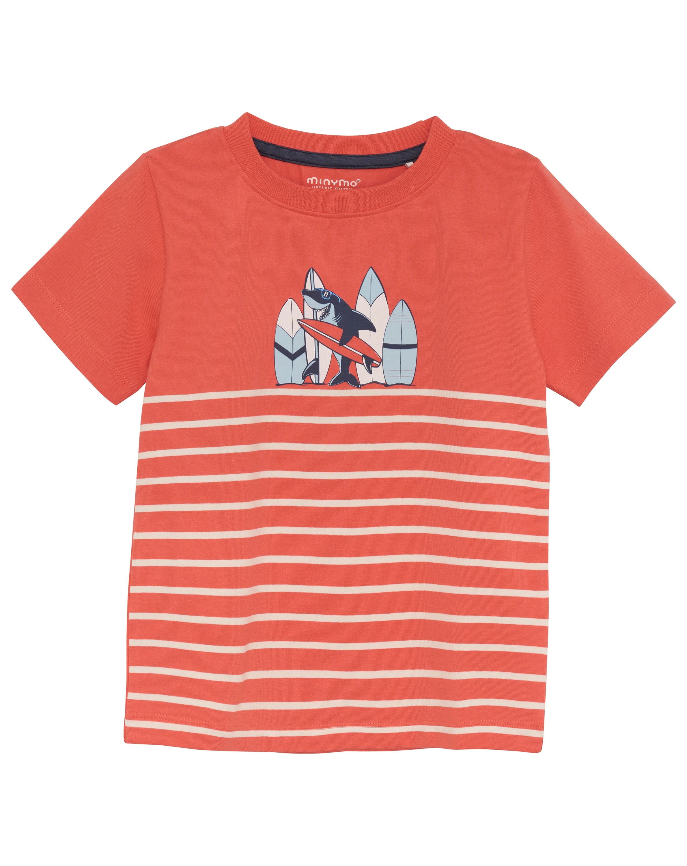 T-Shirt SURFING SHARK in coral