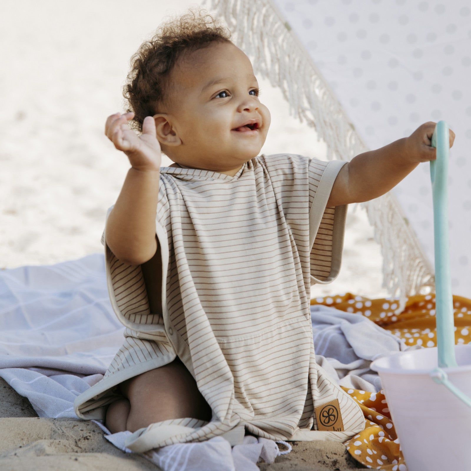 UV Poncho Sandy Beach Peanut gestreift UPF50