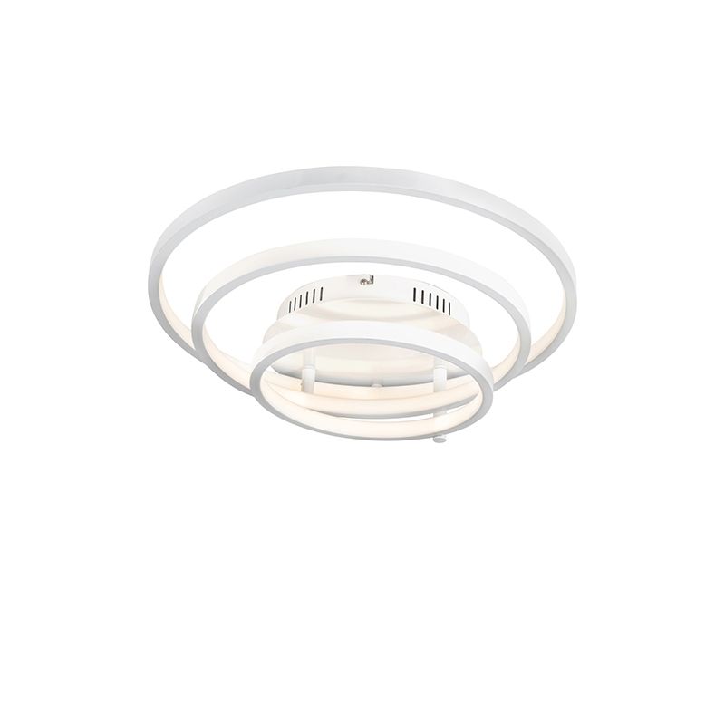 Moderne plafondlamp wit incl. LED en dimmer- Rondas