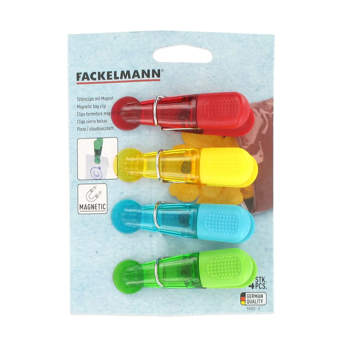 Lot de 4 pinces magnétiques Fackelmann Tecno Fackelmann