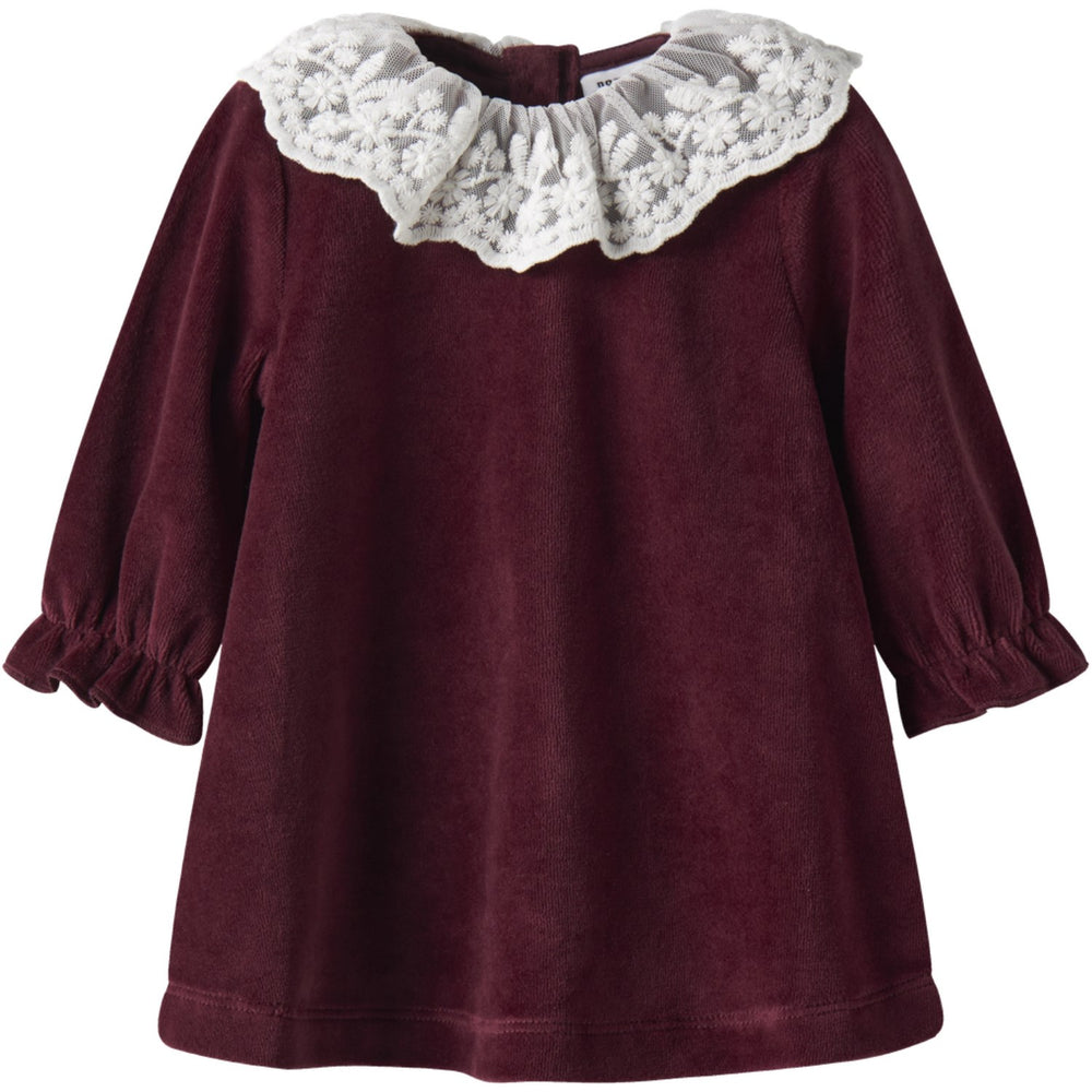 Køb Name It Burgundy Nbfroxy Ls Vel Kjole