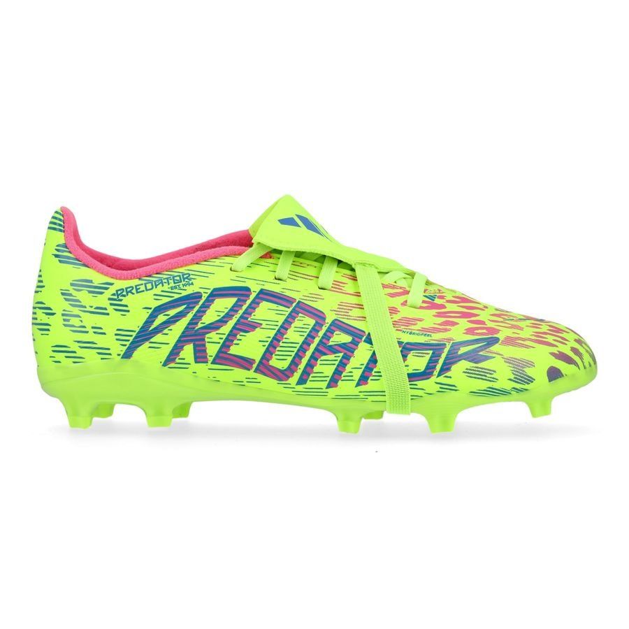adidas Predator League Fold-over Tongue FG Mystic Victory - Lucid Lemon/Lucid Pink/Blue Fusion Enfant