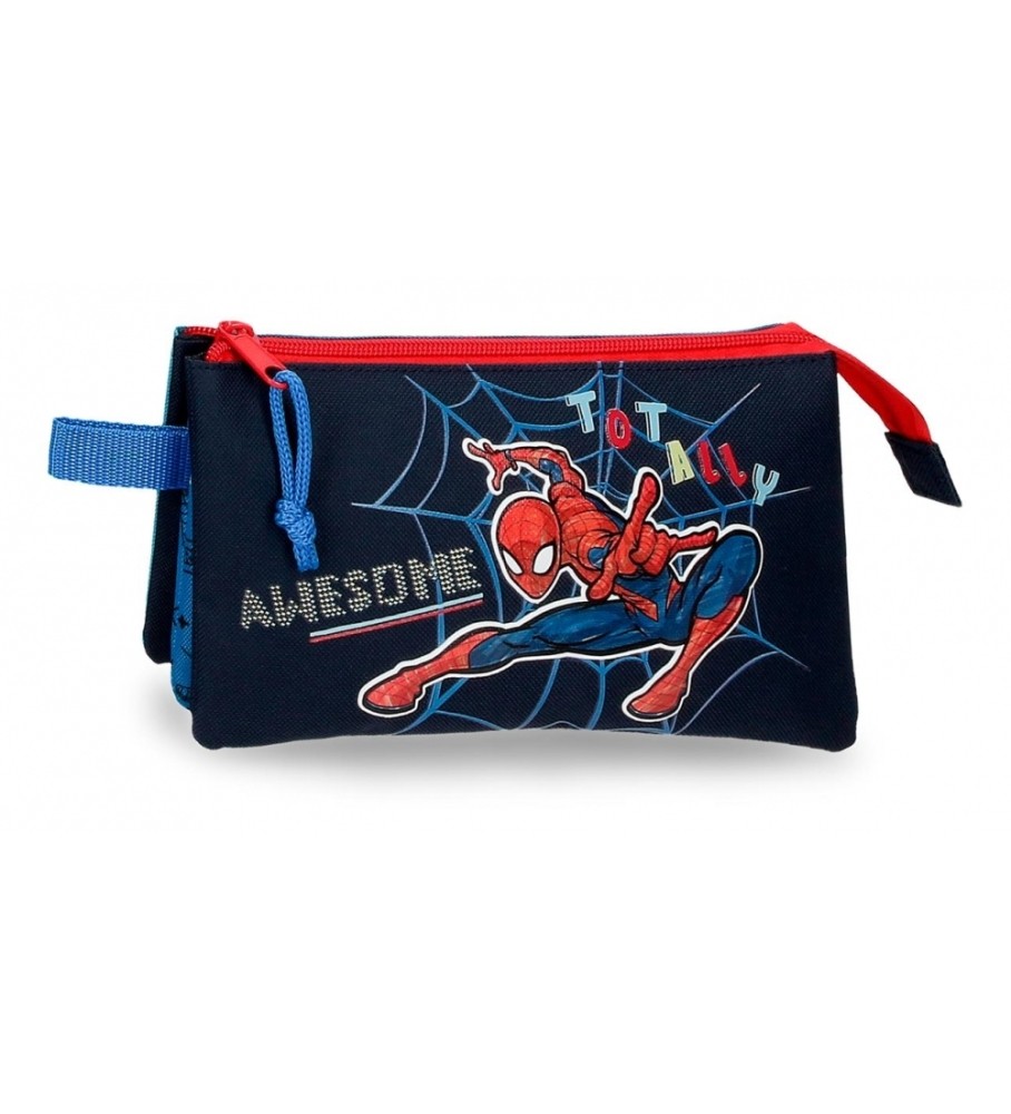 Estojo para lápis Joumma Bags Homem-Aranha - Incrível! Três compartimentos - Azul
