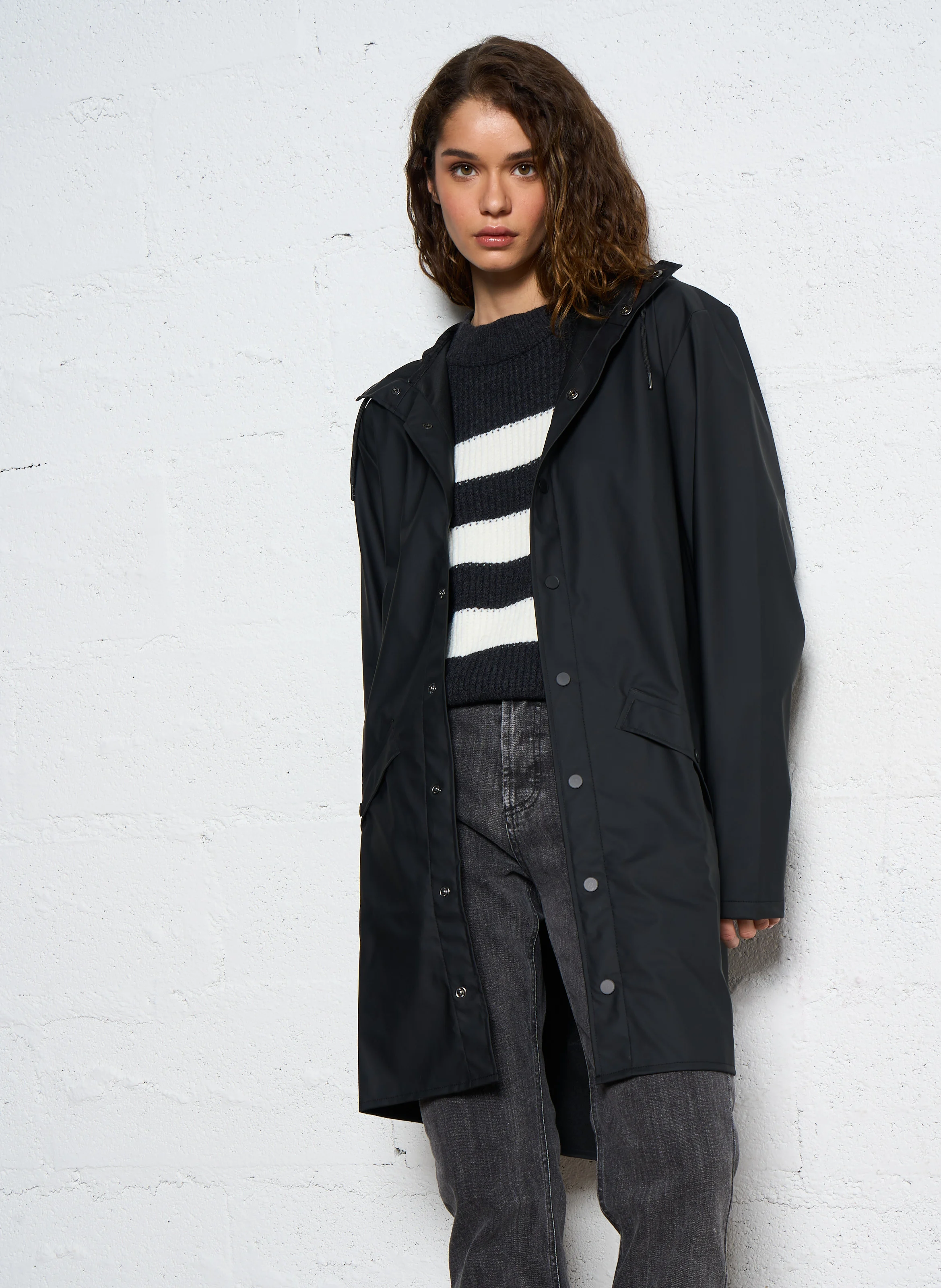 Coupe-vent imperméable à capuche | Noir