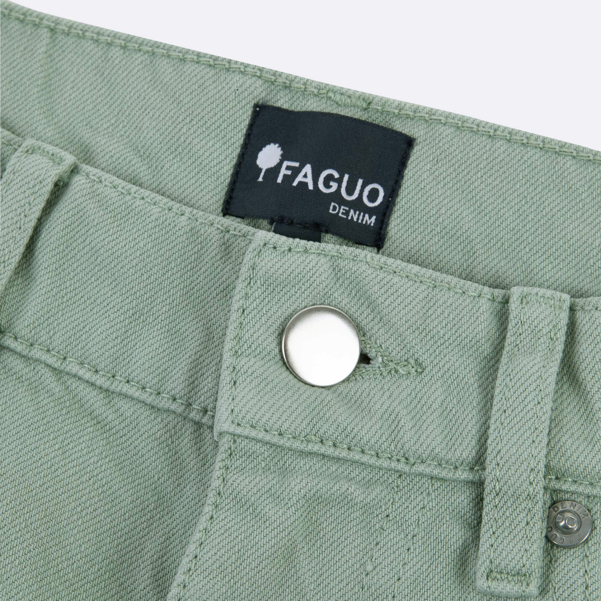 Jean vert clair coupe fuselée coton et coton recyclé - modèle tapered