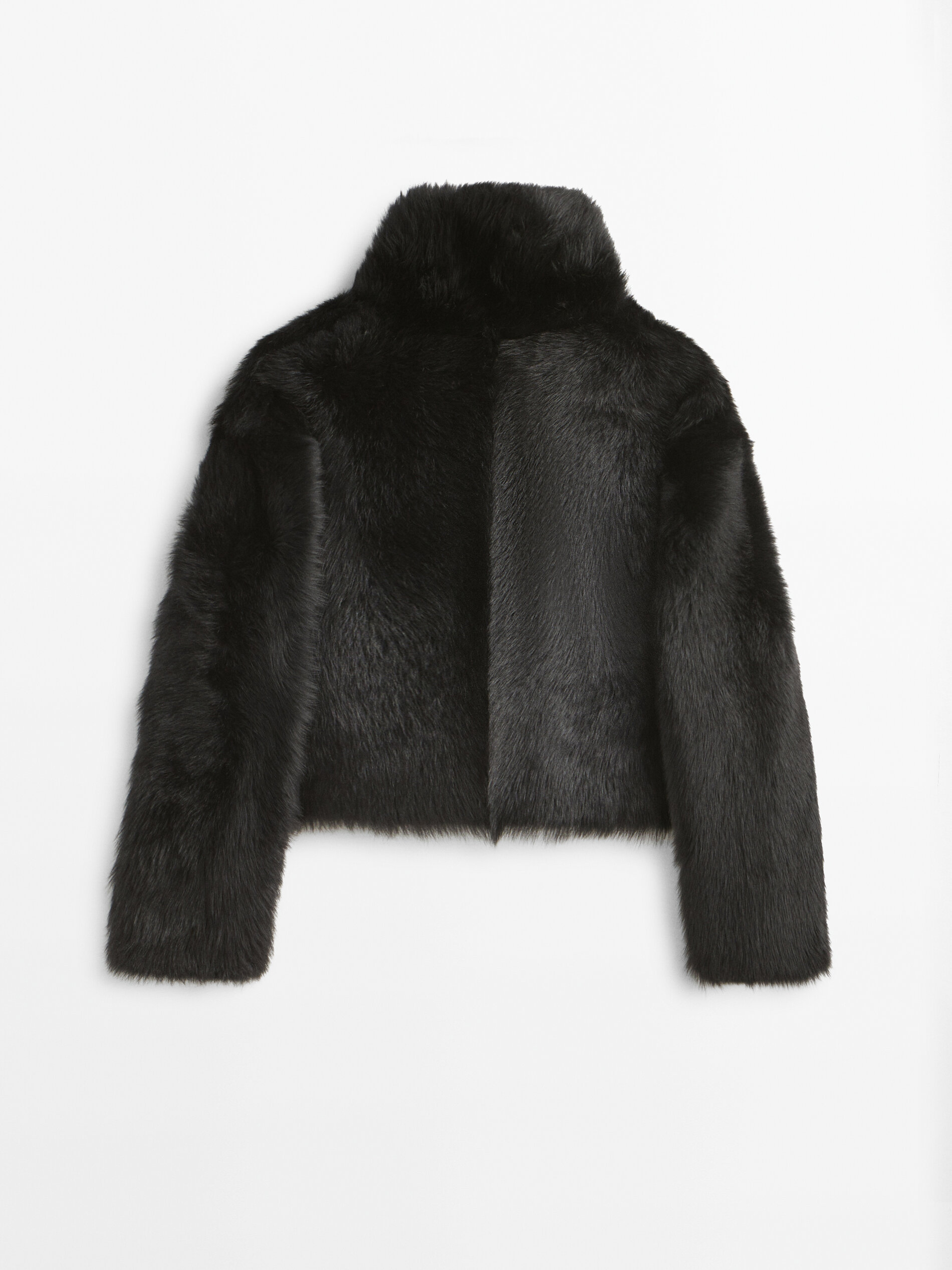 Chaqueta moutón piel negra - NEGRO