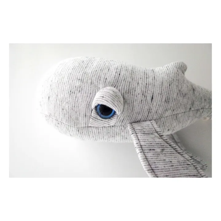 Bigstuffed Peluche mini baleine Grandpa 30 cm | Gris