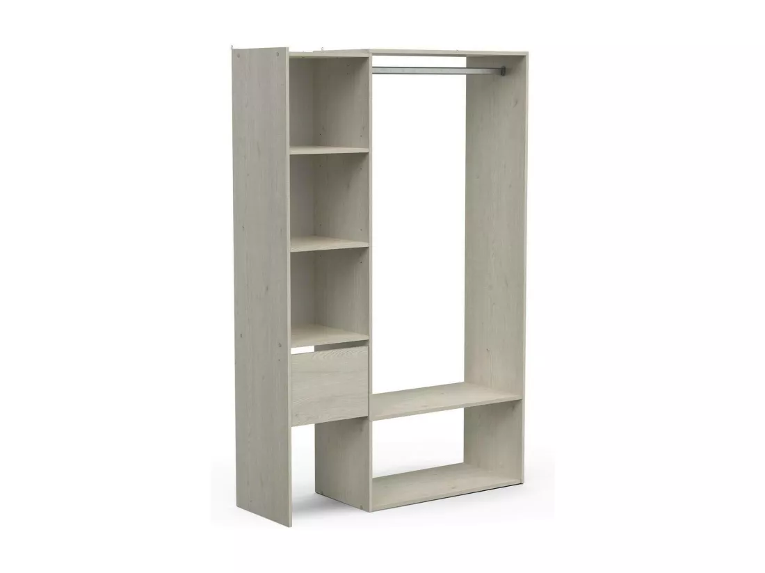 Grande Garde-robe Dcatle, Meubles de chambre, Penderie de plain-pied, Placard à vêtements, 119x40 h183 cm, Chêne clair