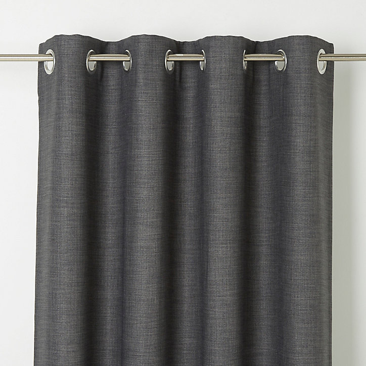Rideau occultant GoodHome Novan gris l.140 x H.260 cm