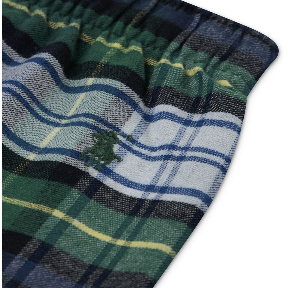 Køb Polo Ralph Lauren White Gordon Plaid L/S Tee & Woven Pant Sæt