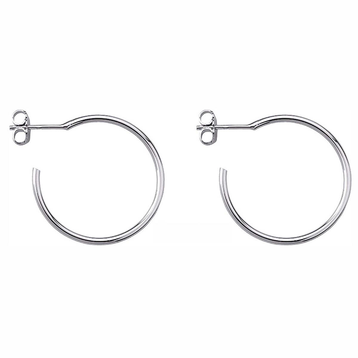 Boucles d'oreilles créoles Saunier argent 35 mm