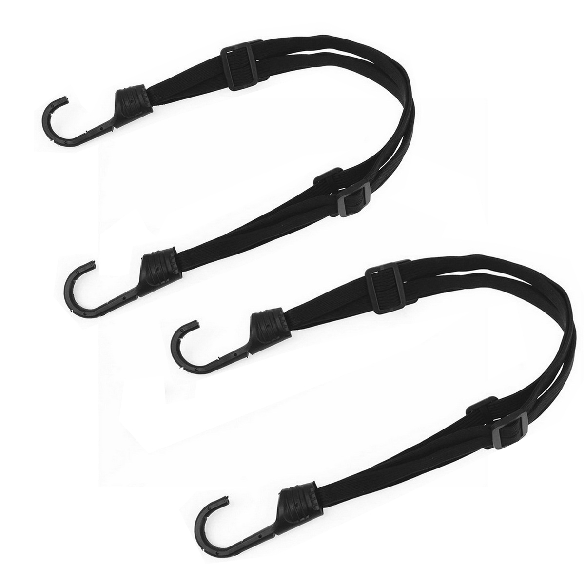 (2er Set) 60cm 3-Fach Universal Spannseil Spanngummi Gepäckspanner mit Haken - Schwarz