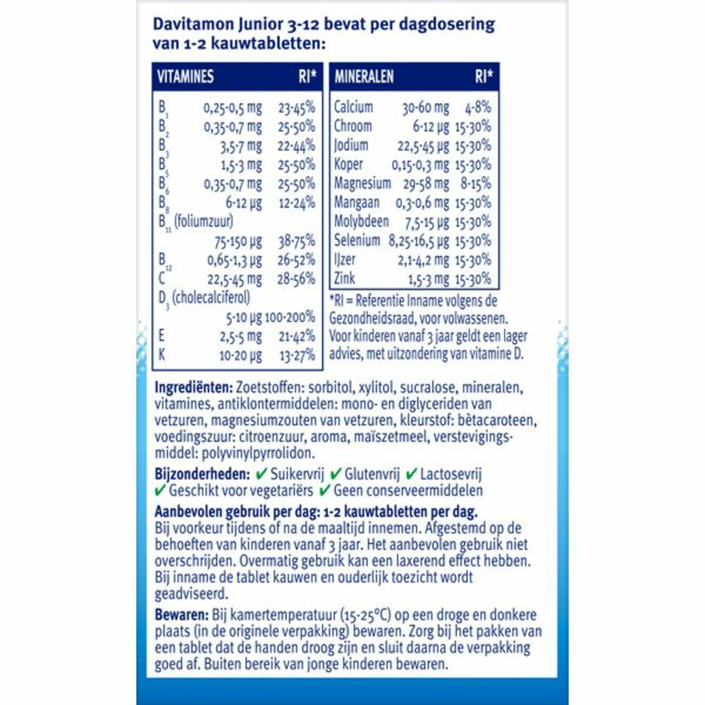 2x Davitamon Junior 3+ Multivruchten120 kauwtabletten