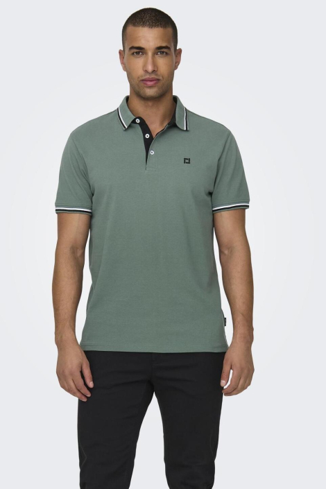 Only & Sons groene heren polo