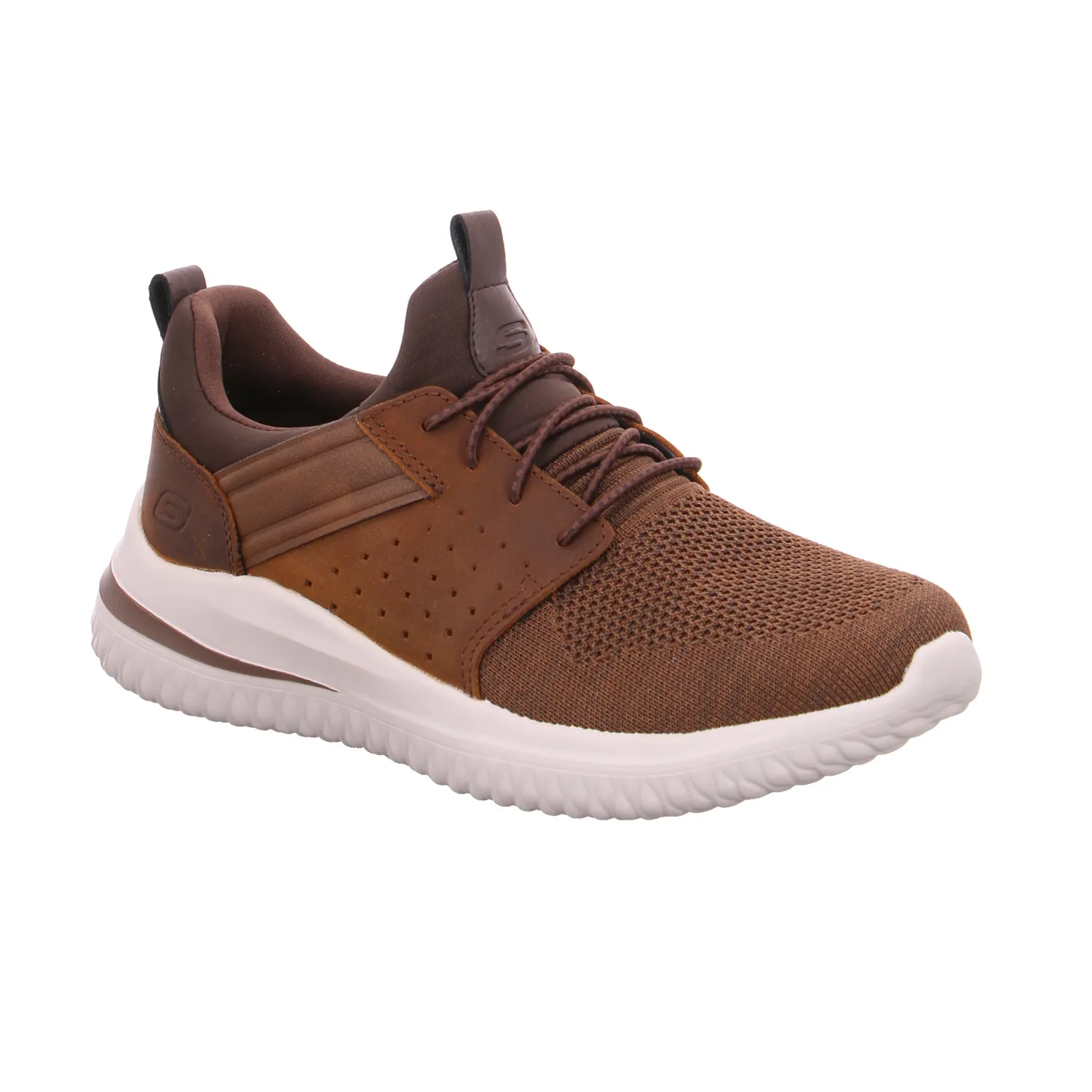 SKECHERS Halbschuhe Sneaker Stoff Braun Lederimitat