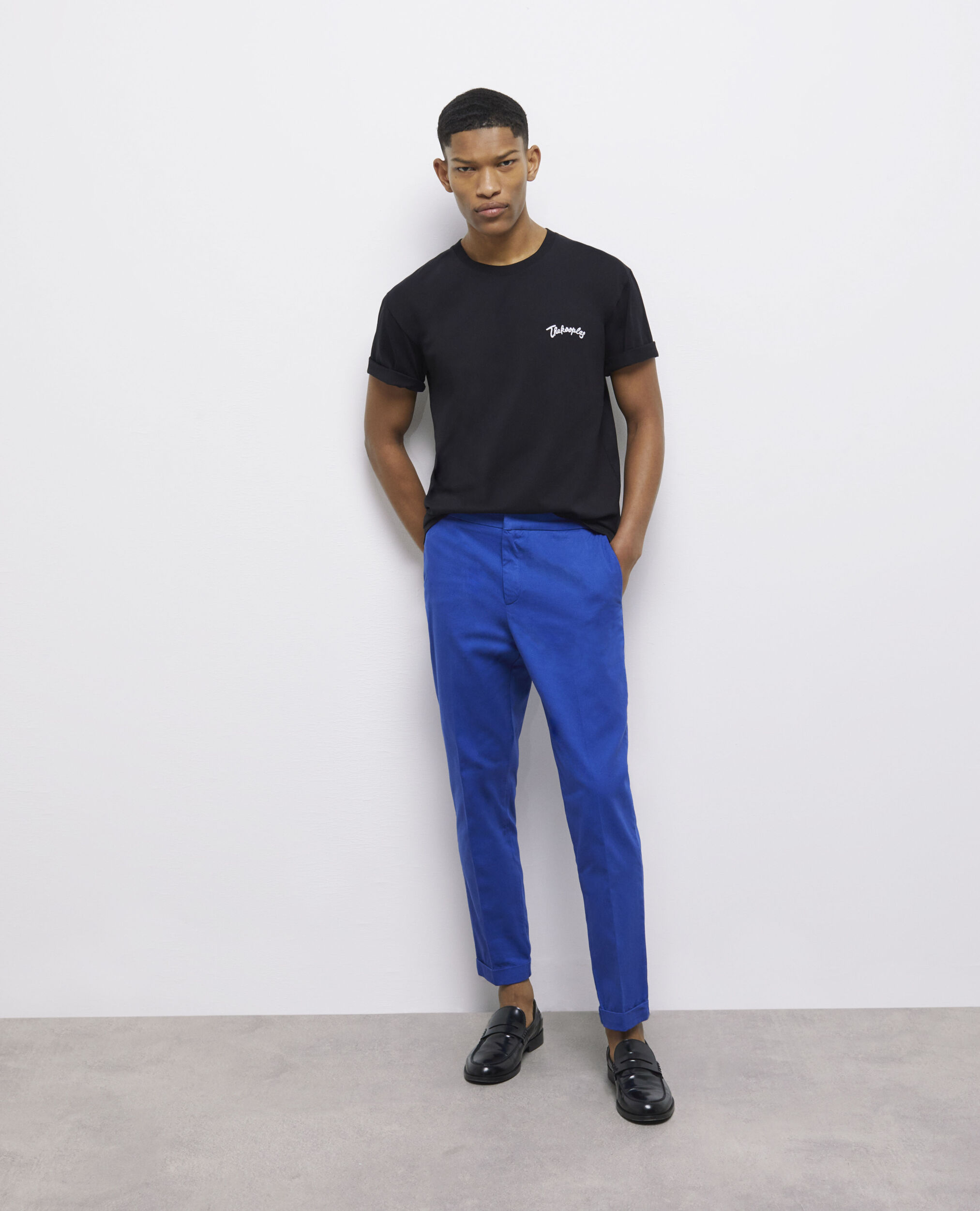 Pantalon bleu en coton