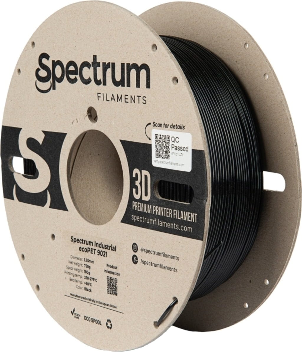 Spectrum  ecoPET 9021 Black, 1,75 mm / 750 g    Nachhaltiges Filament aus recycelten Materialien