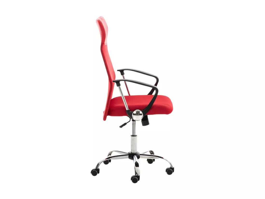 Chaise de bureau - Similicuir & Métal chromé - Rouge - Washington
