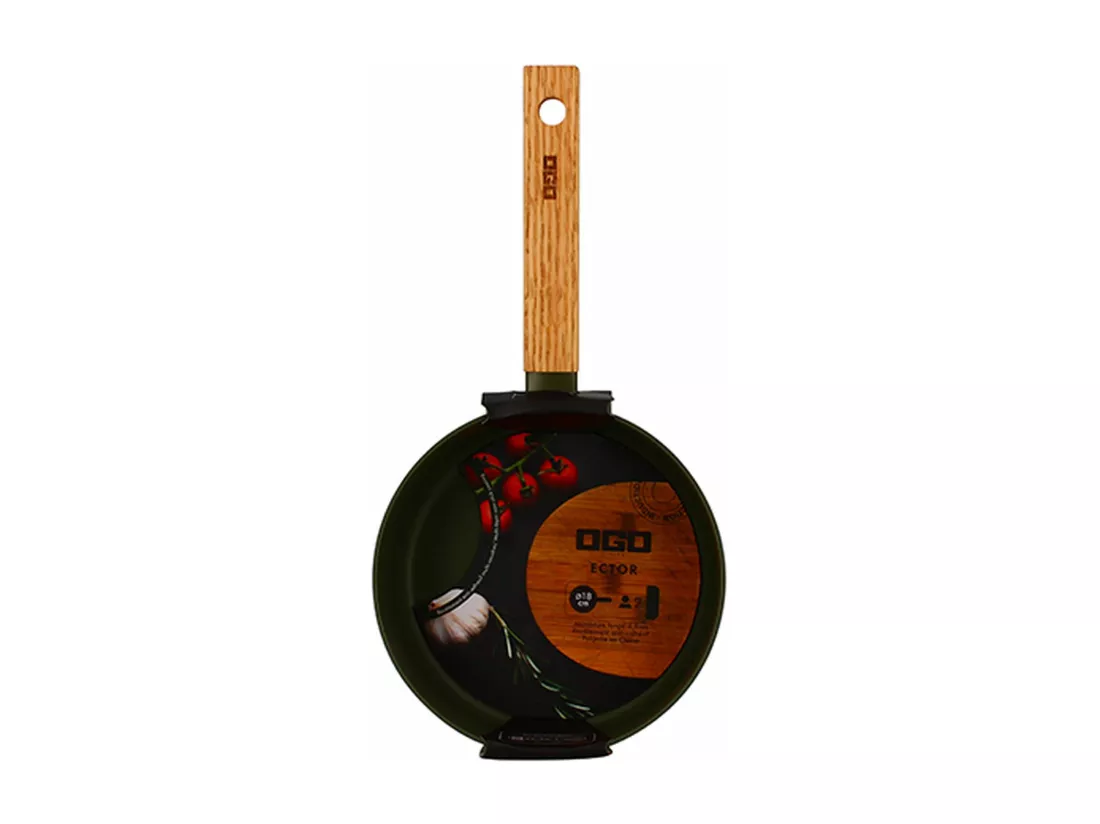 Ogo Living - Casserole Ector 18cm En Aluminium Kaki Avec Manche En Bois
