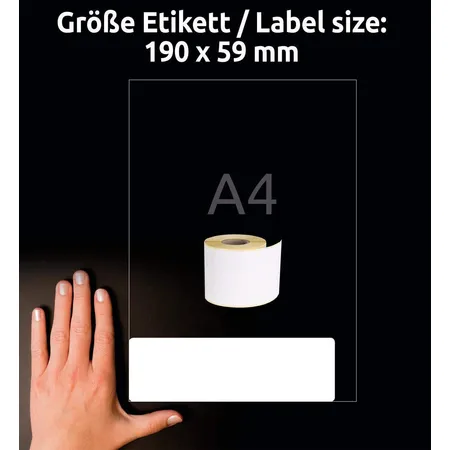 Avery Zweckform AS0722480 Rollenetiketten Ordnerrücken Etiketten 59 x 190 mm, 1 Rolle/110 Etiketten, weiß