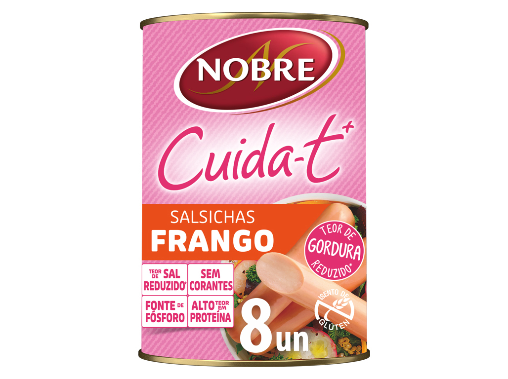 SALSICHAS FRANGO NOBRE CUIDA-T  LATA 350(160)G