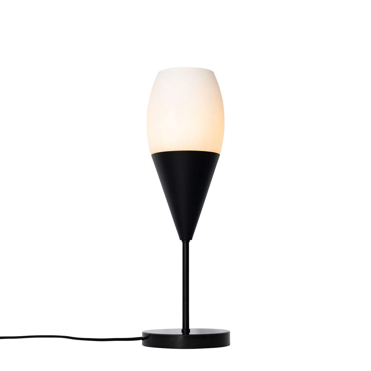 Moderne tafellamp zwart met opaal glas - Drop